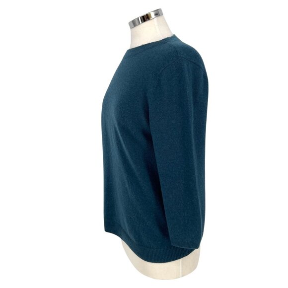 Talbots Teal Pure Cashmere Sweater 3/4 Sleeves Size Petite Small - Picture 5 of 11